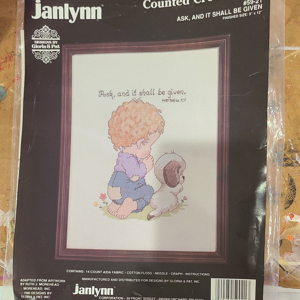 Janlynn Counted Cross Stitch Kit - Ask and It Shall Be given 9 X 12